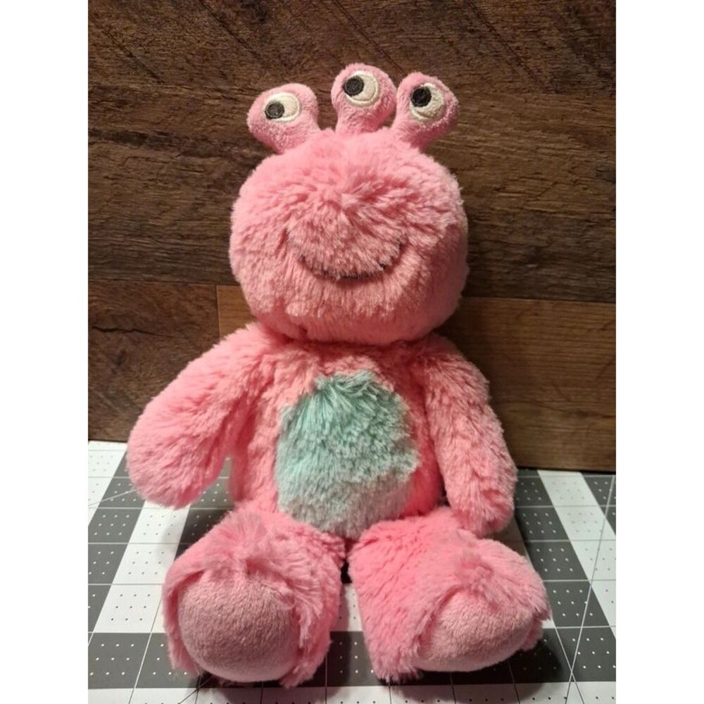 Carters Three Eyed Pink Monster Plush Stuffed animal